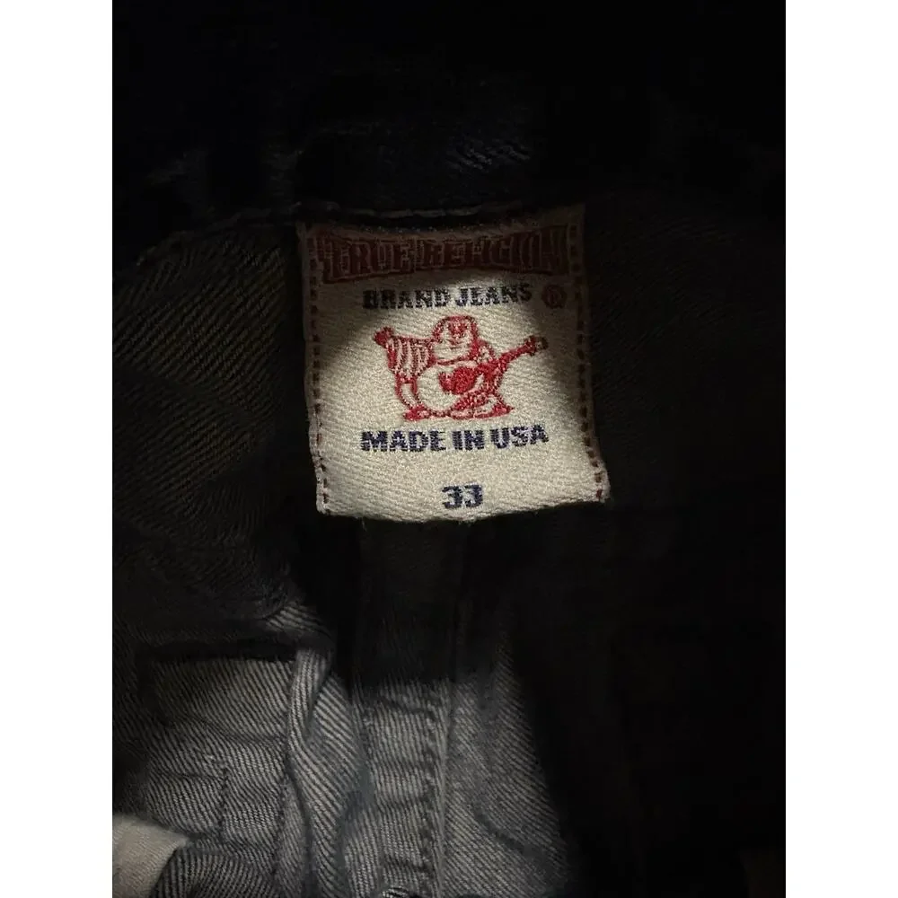 True Religion Jeans Mens 33 Made in USA Straight Leg Blue Denim Y2K
